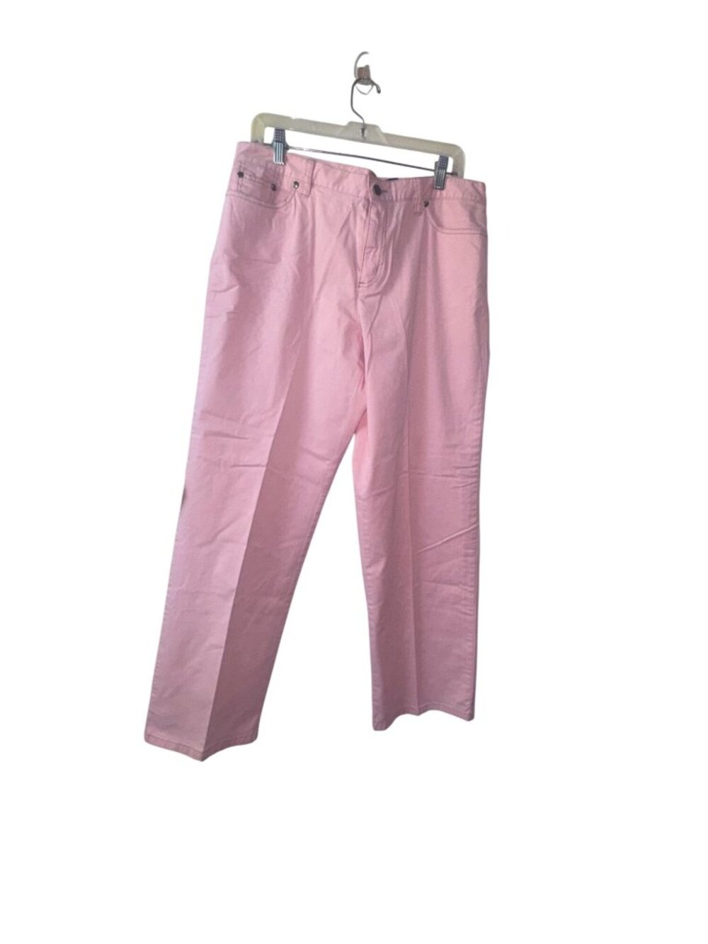 J.H. Collectibles Womens Pink Stretch Pants Size 16 Casual Fit Cotton Blend